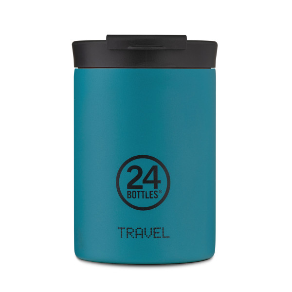 24Bottles Travel Tumbler Thermobecher 0,35 l Edelstahl. Design Coffee to go Becher. Isolierbecher, Edelstahlbecher petrol blau.