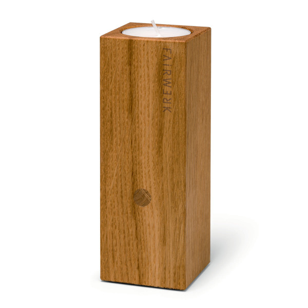 Zündkerze Quader - Teelichthalter aus Holz mit Feuerzeug-Versteck - FAIRWERK Design
