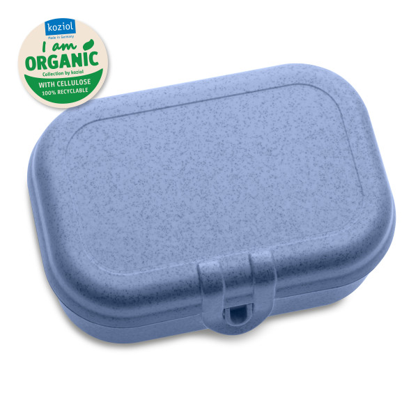 Blaue Lunchbox PASCAL S ORGANIC von koziol Design, Snackbox für Obst, Gemüse, Nüsse, Snacks oder ein Pausenbrot