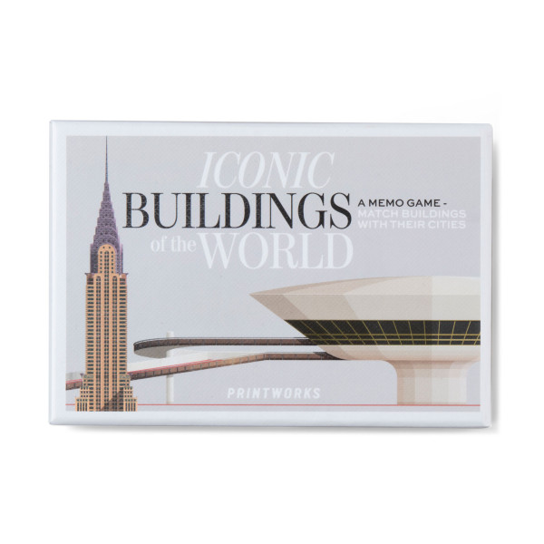 Tolles Spiel für Familie und Freunde - Memo Spiel ICONIC BUILDINGS: das ausgefallene Aufdeckspiel mit berühmten Gebäuden der Welt von Printworks.