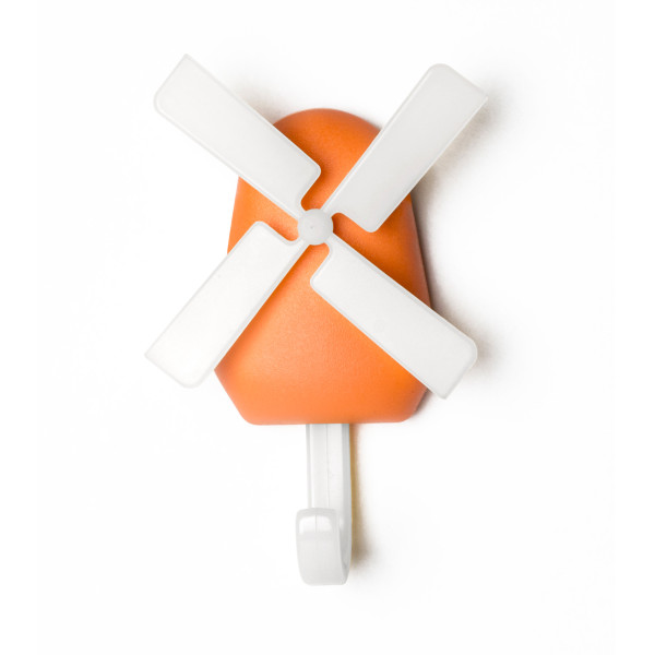 Design Wandhaken Windmühle orange von Qualy Design. Kleiderhaken / Garderobenhaken / Wall Hook Windmill.