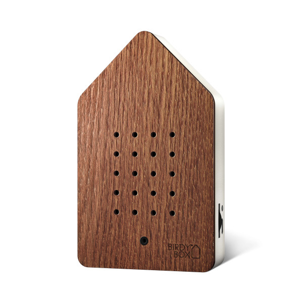 Birdy Box dark oak - Relax Natursoundbox mit Holzfront Eiche. Natur Soundbox mit Bewegungsmelder.