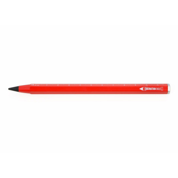 Bleistift Multitasking Construction ENDLESS rot - Stift mit Lineal - TROIKA Design.
