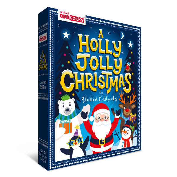 A HOLLY JOLLY CHRISTMAS: die tolle Buch-Geschenkbox mit 6 lustigen Einzelsocken mit weihnachtlichen Motiven und für 15 wilde Kombinationen. Witzige Kindersocken Weihnachten - Gr. 30½-38½.