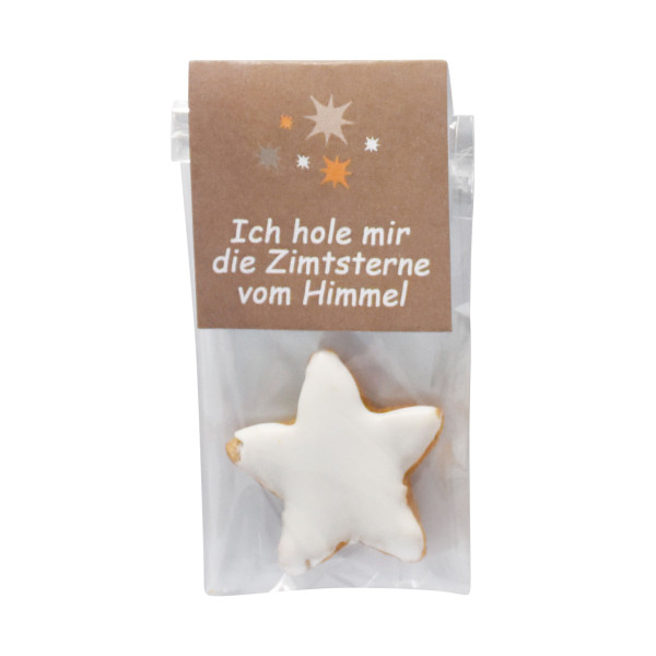 Mini Naschbeutel Ich hole mir die Zimtserne vom Himmel Wunderle. Tüte mit Zimtstern. Mitbringsel, Giveaway, Wichtelgeschenk, Advenstkalender ...