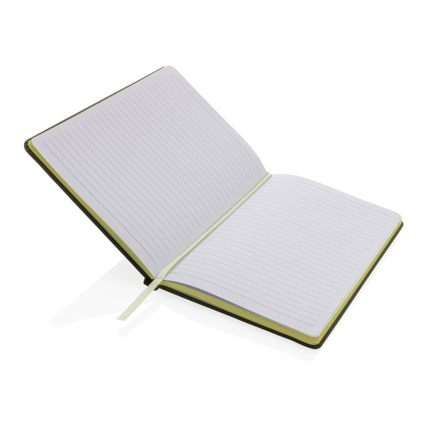 Notizbuch mit Hardcover + Textilbezug dunkelgrün. Nachhaltiges Notizheft DIN A5 liniert 160 Seiten (80 Blatt) - XD Design.