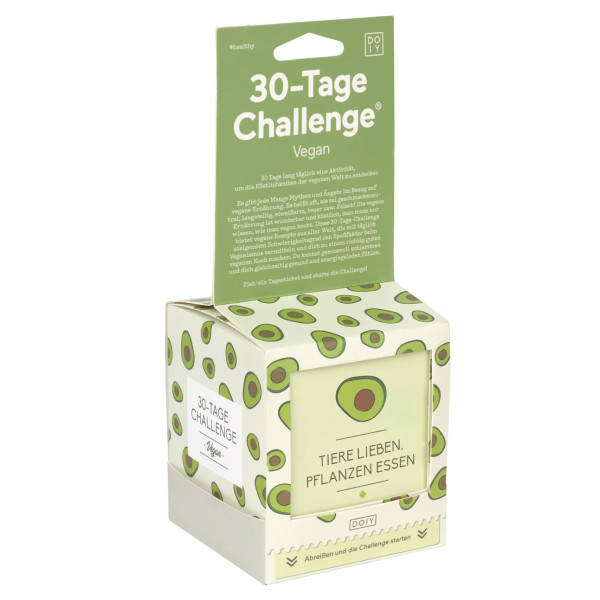 30 Tage Challenge VEGAN von DOIY Design: 30 Tage je 1 Aktivität, um die Köstlichkeiten der Veganen Welt zu entdecken.