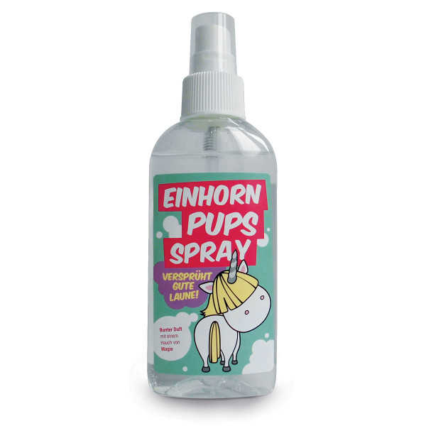 liebeskummerpillen Einhorn Pups Spray ist ein Raumduftspray mit Zitronenduft in praktischer Kunststoffpumpflasche.