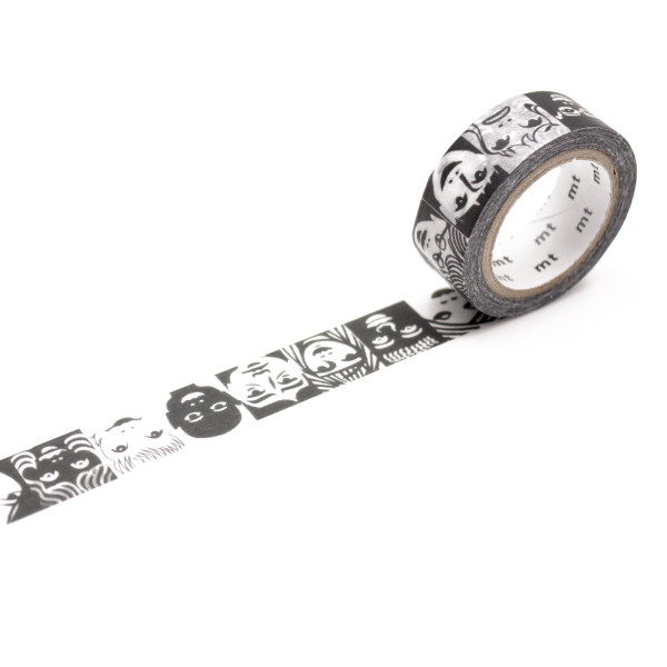 Designer mt masking tape FACES / Washi Tape mit Gesichtern - Serie ARTIST by Erik Bruun. Japanisches Washitape aus Reispapier.