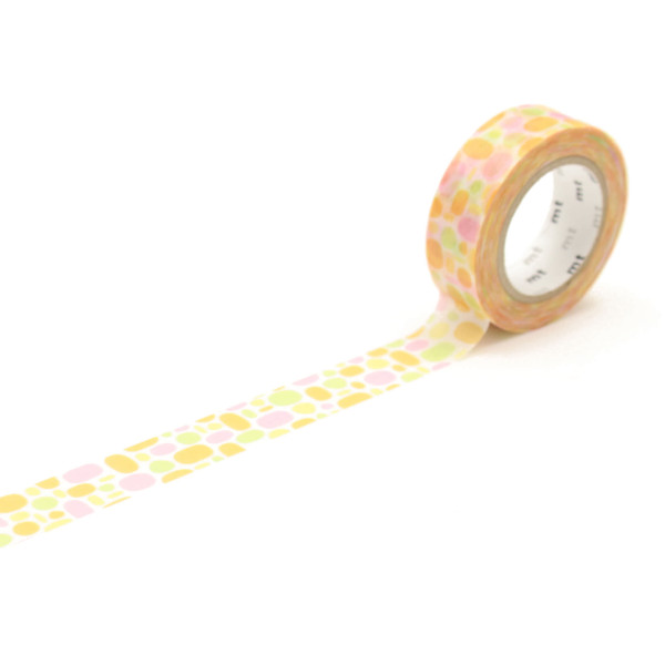 mt masking tape bunt / Washi Tape POOL orange - watercolor dots - japanisches Dekoklebeband aus Reispapier