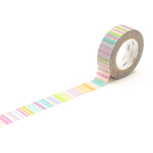 Washi Tape MULTI BORDER pastell bunt gestreift. mt masking tape Original streifen bunt.