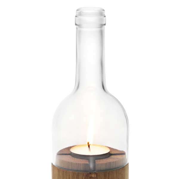 Ersatzglas für das side by side Weinlicht klarglas. Flaschenlicht Glasaufsatz klar.