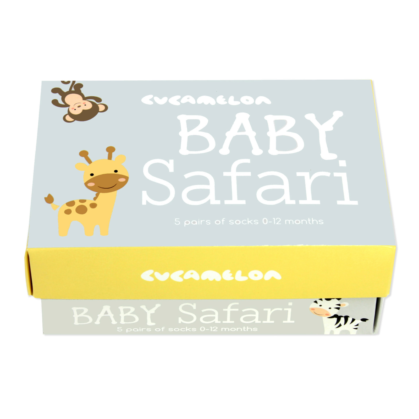SAFARI Baby Tier (5 Socken Geschenkbox - BABY Paare)