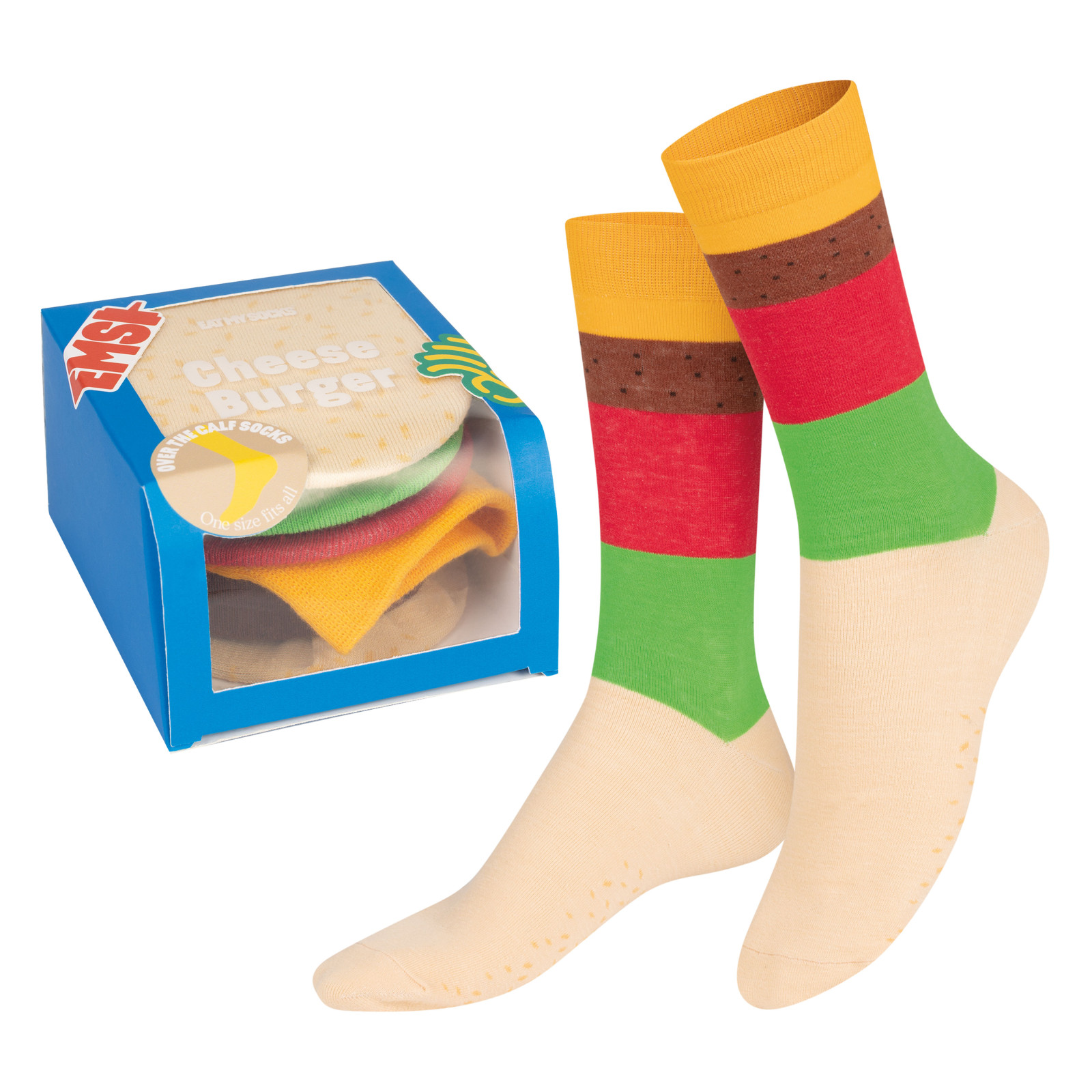 Rainbow Socks - Donna Uomo Divertenti Patatine Fritte Calze - 5 Paia - Burger Patatine Birra -Taglia 41-46
