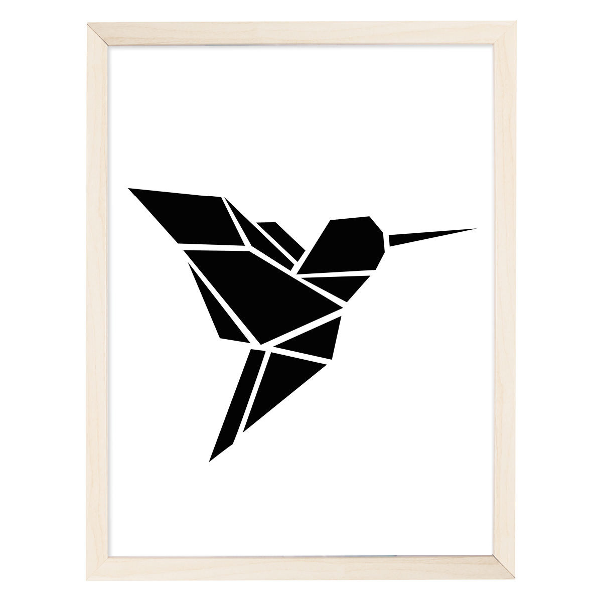 Eulenschnitt Artprint Poster Origami Kolibri Schwarz Din