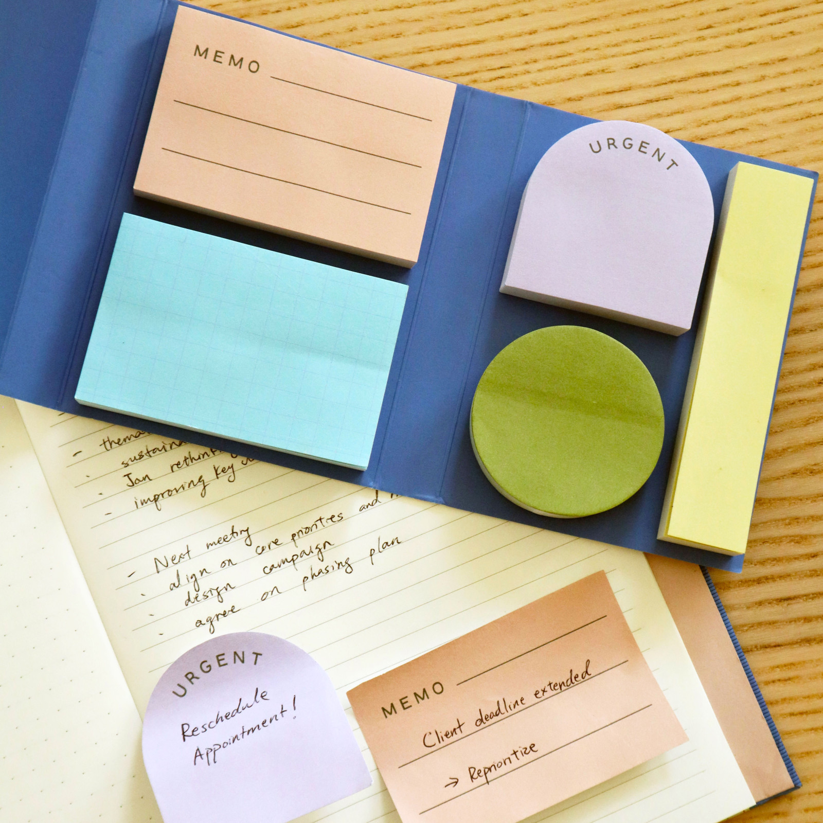 Notizzettel Set STICKY NOTES - 5 Haftnotizzettel je 70 Blatt