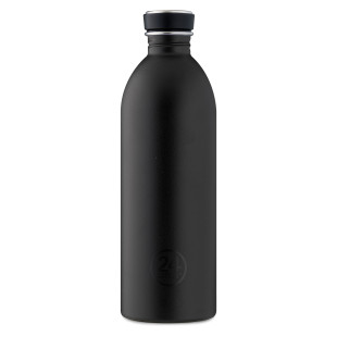 Trinkflasche 1 Liter aus Edelstahl in schwarz von 24bottles. Flasche URBAN Bottle stone tuxedo black.