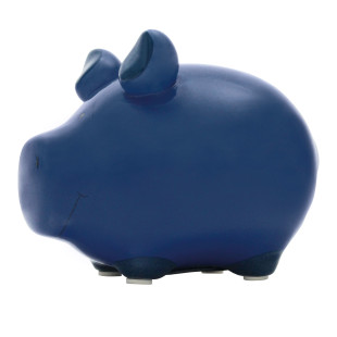Kleines Sparschwein aus Keramik in dunkelblau. Kleinschwein für großes und kleines Geld von KCG.