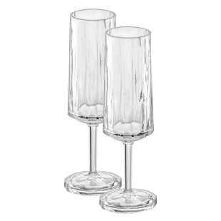 Koziol Sektgläser 100 ml Superglas 2er-Set. Geschenkset Sektglas CLUB NO.14 - 2 Stück. Bruchsichere Sektgläser aus Kunststoff von Koziol Design.