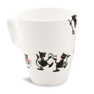 Keramiktasse mit Feuerteufel Design. Tolle Henkeltasse von Take2Design.