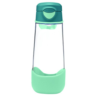 Grüne Trinkflasche sport spout 0,6 l aus Kunststoff von b.box. Leichte Kinder Trinkflasche 600 ml mit 1-Klick-Verschluss und Trageschlaufe.
