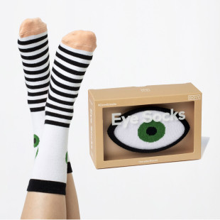 Eye Socks von doiy design - farbenfrohe Augen Fashionsocken - Socken Modell mit grünem Auge